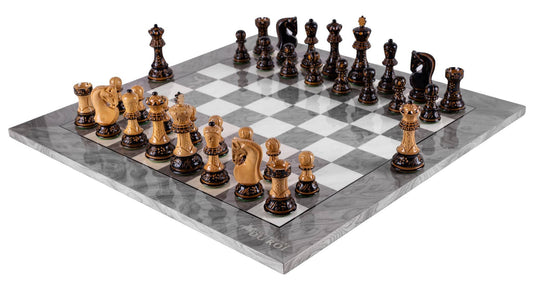 Juego de ajedrez Prestige <br>Fabricado en madera de fresno (acabado brillante)