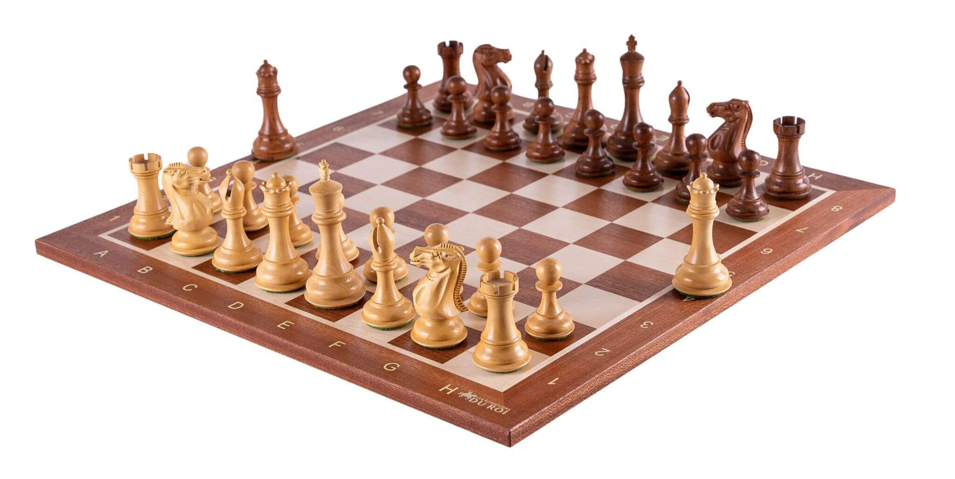 Chess Set Lauriers <br>in Boxwood & Mahogany