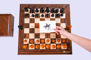 Schaakspel Antiek <br>in palissander en buxushout