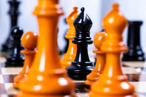 Schaakspel Antiek <br>in palissander en buxushout