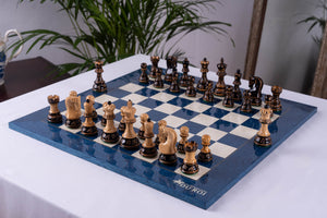Royal Blue Chess Set <br>Crafted in Sycamore