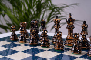 Royal Blue Chess Set <br>Crafted in Sycamore