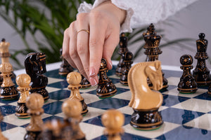 Royal Blue Chess Set <br>Crafted in Sycamore