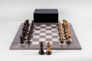 Juego de ajedrez Prestige <br>Fabricado en madera de fresno (acabado brillante)
