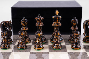 Juego de ajedrez Prestige <br>Fabricado en madera de fresno (acabado brillante)