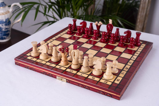 'Cerise' Chess Set <br>Crafted in Cherry Wood