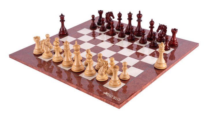 Vermeil Chess Set  Crafted in Ash and Rosewood