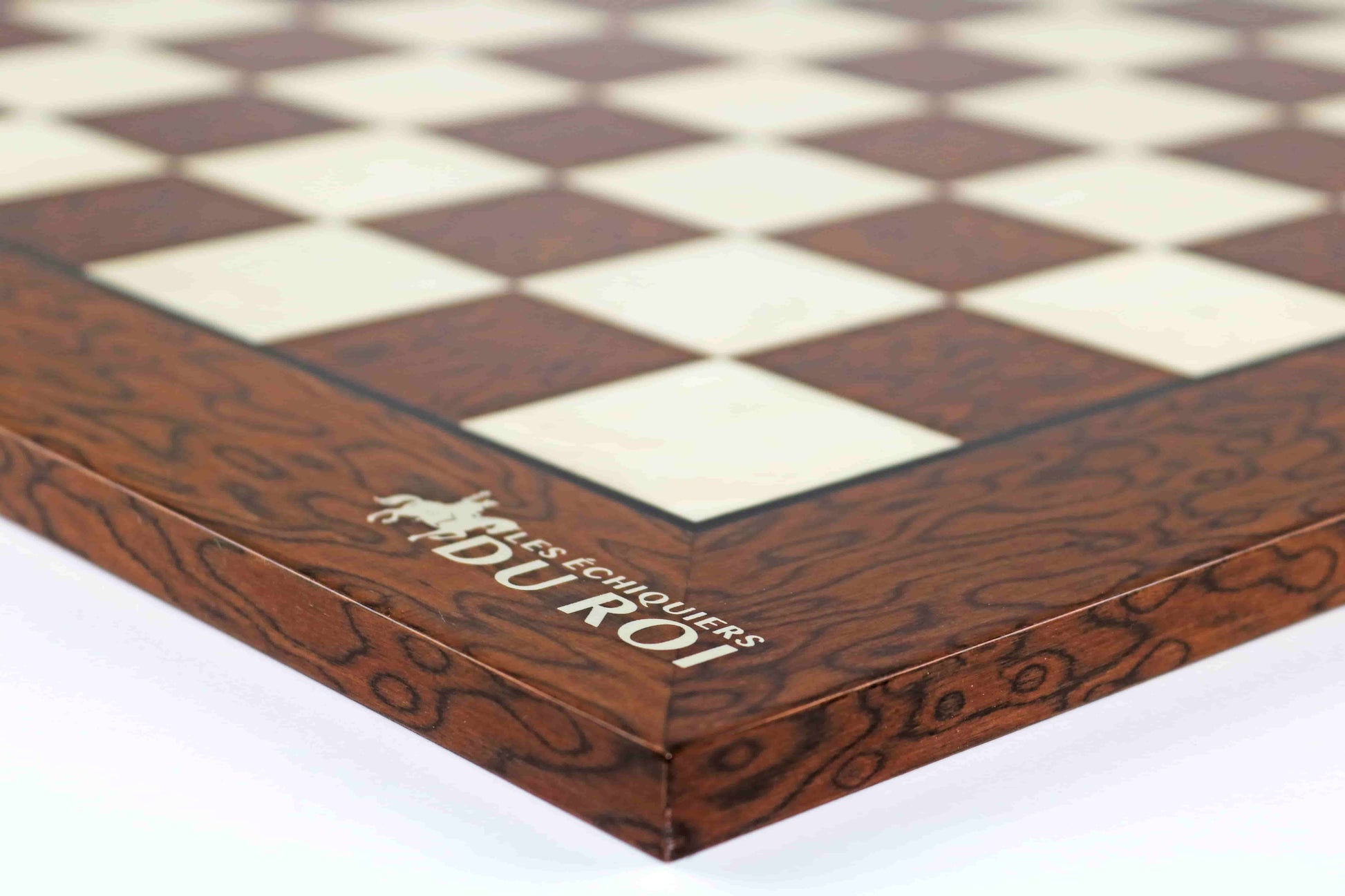 Luxury brown lacquered wooden chessboard