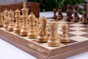 Bayard Chess Set <br>Crafted in Walnut and Maple Wood