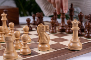Bayard Chess Set <br>Crafted in Walnut and Maple Wood