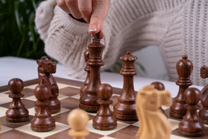 Bayard Chess Set <br>Crafted in Walnut and Maple Wood
