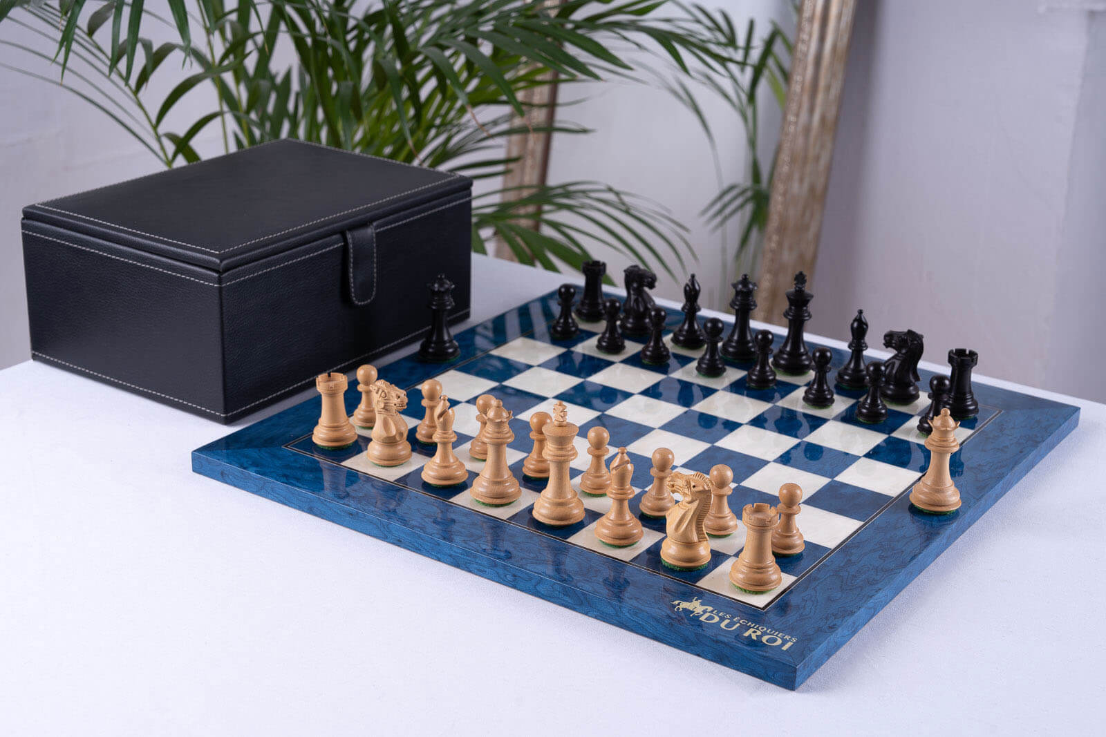 Azure Chess Set <br>in Ash and Boxwood