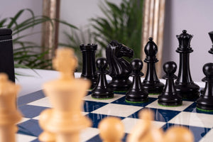 Chess Set Blue Céleste <br>in Ash Burl