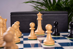 Chess Set Blue Céleste <br>in Ash Burl