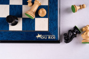 Chess Set Blue Céleste <br>in Ash Burl