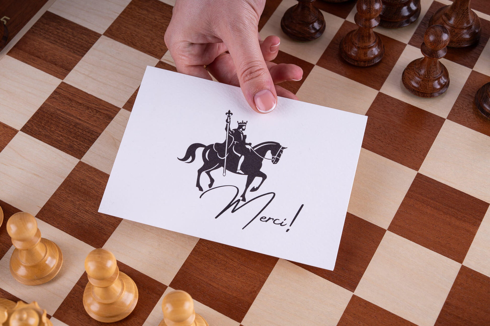 Chess Set Lauriers <br>in Boxwood & Mahogany