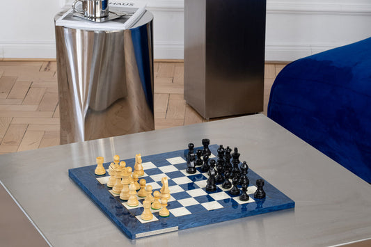 Sapphire Chess Set in Ash and Boxwood - lifestyle view