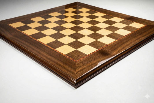 Walnut Chessboard <br>with Mosaic Inlay Border