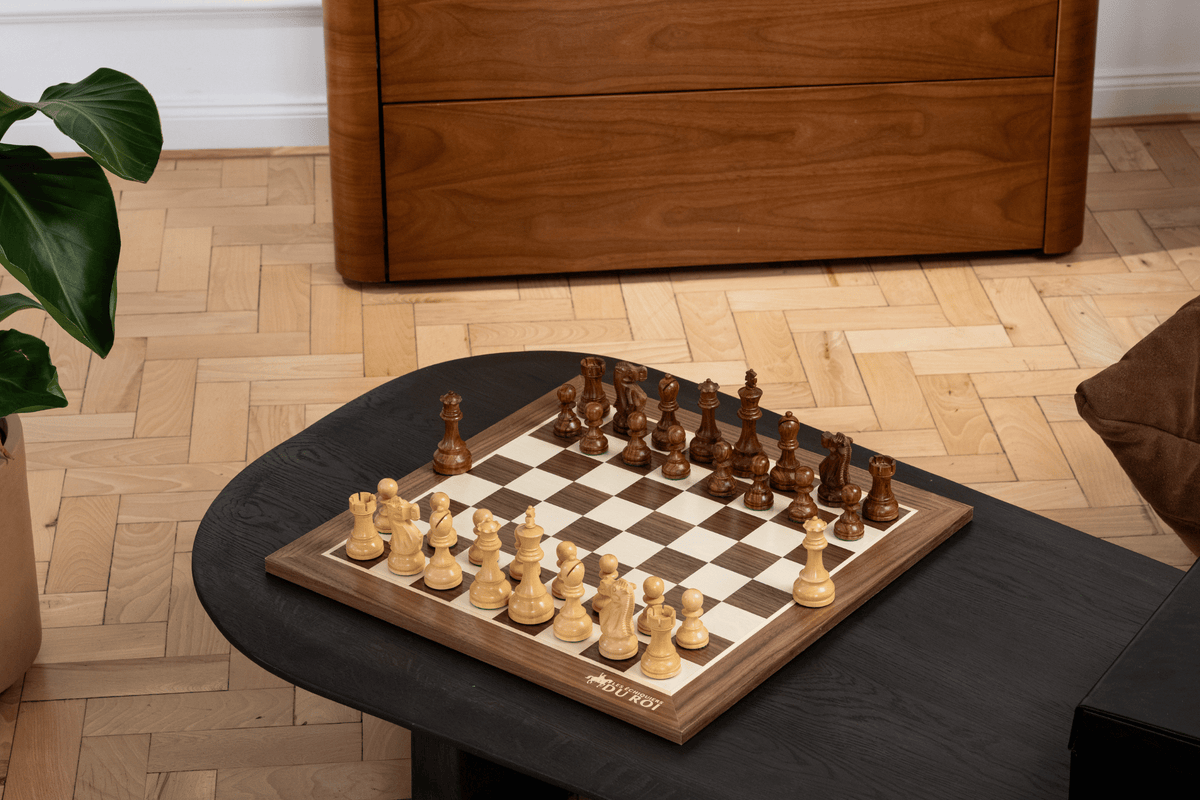 Bayard Chess Set Crafted in Walnut and Maple Wood — interior view 2