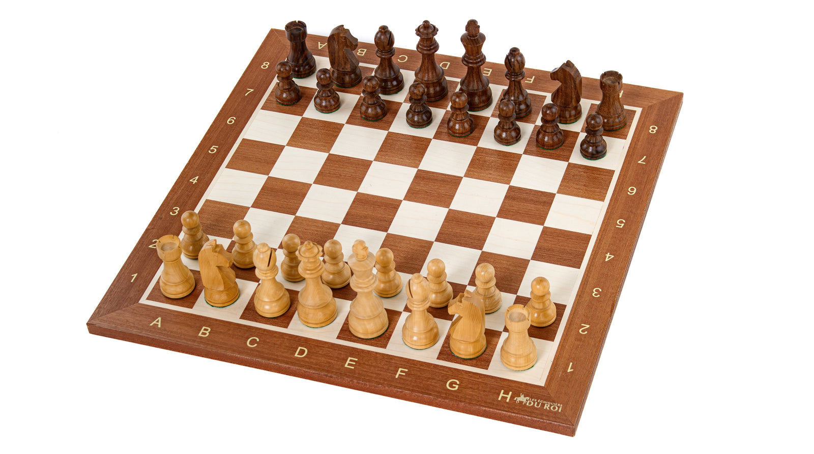Fleur de Lys Chess Set <br>Crafted in Mahogany Wood