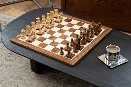 Aristocracy Chess Set Crafted in Rosewood — interior view