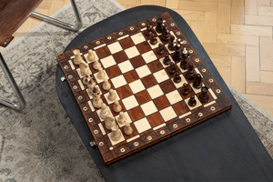 Artisanal Chess Set Crafted in Maple and Hornbeam — interior view 1