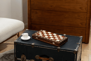 Artisanal Chess Set Crafted in Maple and Hornbeam — interior view 3