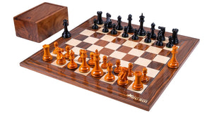 Schaakspel Antiek <br>in palissander en buxushout