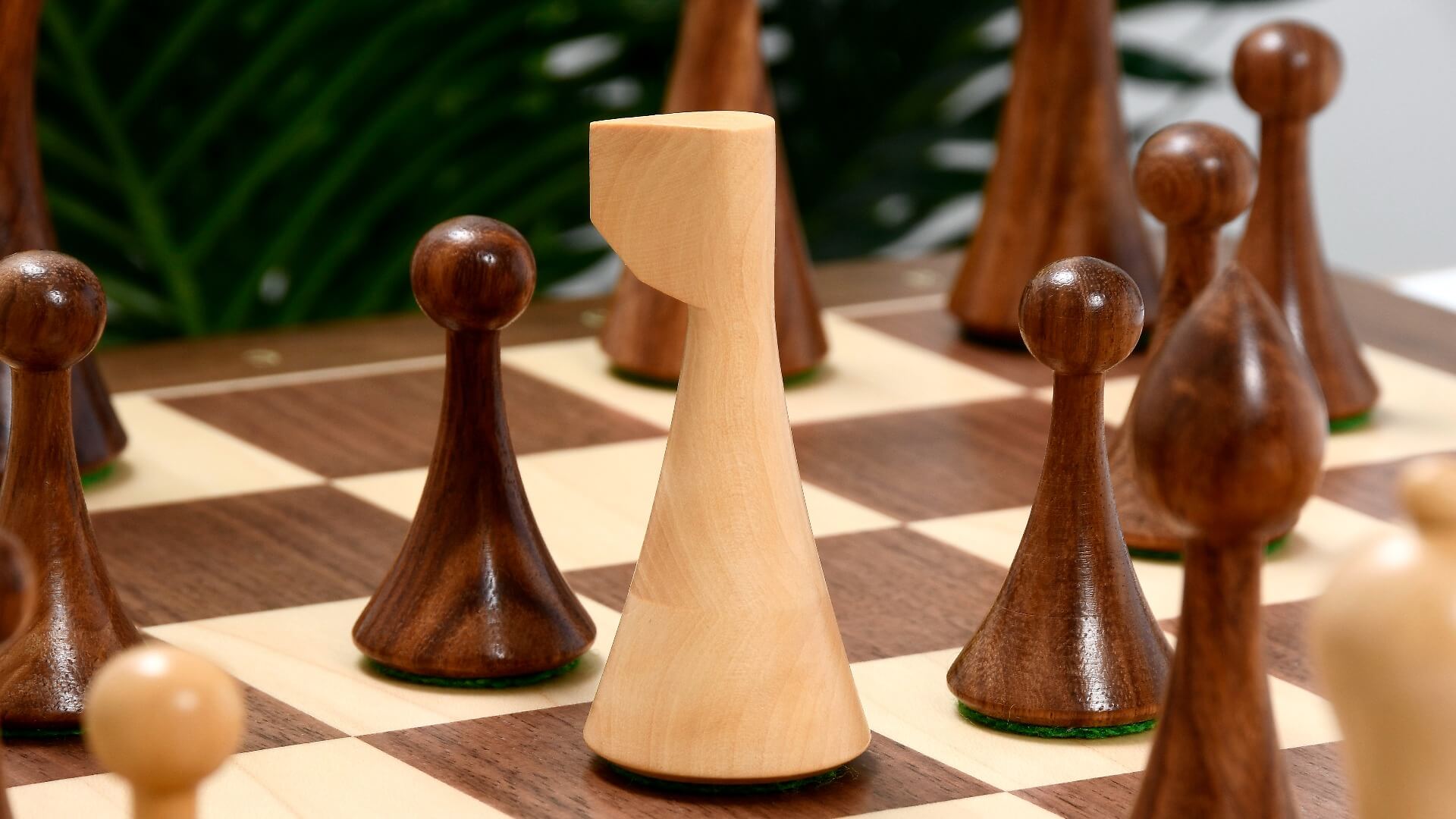 Contemporary Chess Set <br>Crafted in Walnut