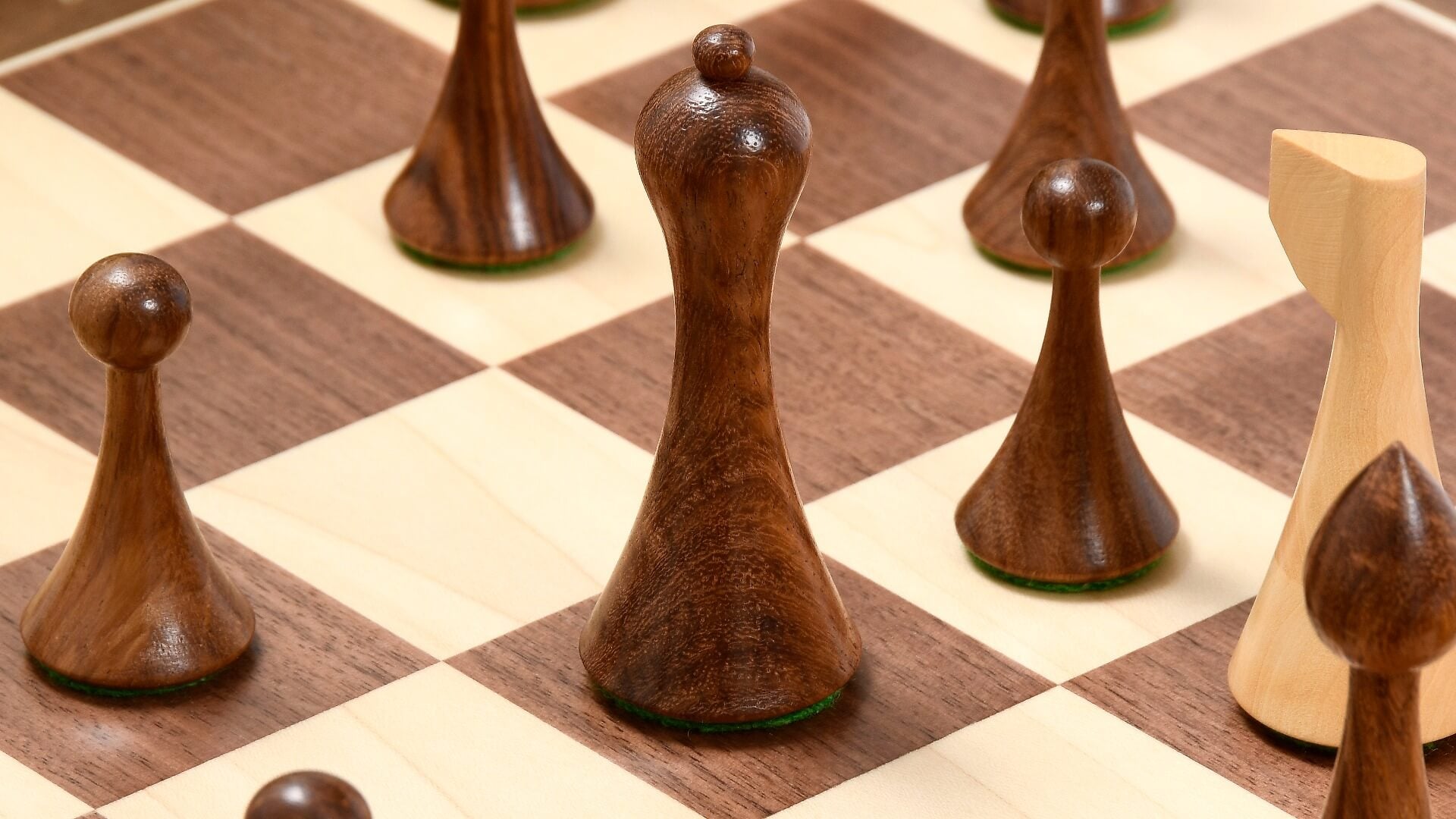 Contemporary Chess Set <br>Crafted in Walnut