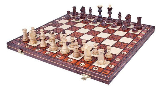 Pyrographed Chess Set <br>Crafted in Maple and Hornbeam