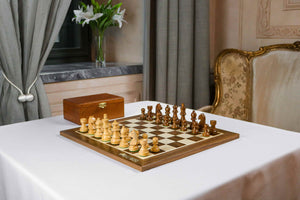 Eminence Chess Set <br>Crafted in Walnut and Maple