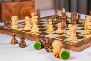 Distinction Chess Set <br>Crafted in Maple and Walnut