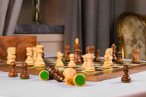 Distinction Chess Set <br>Crafted in Maple and Walnut