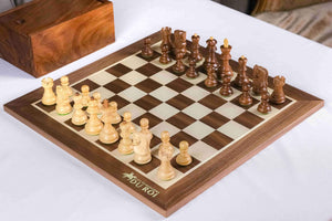Distinction Chess Set <br>Crafted in Maple and Walnut