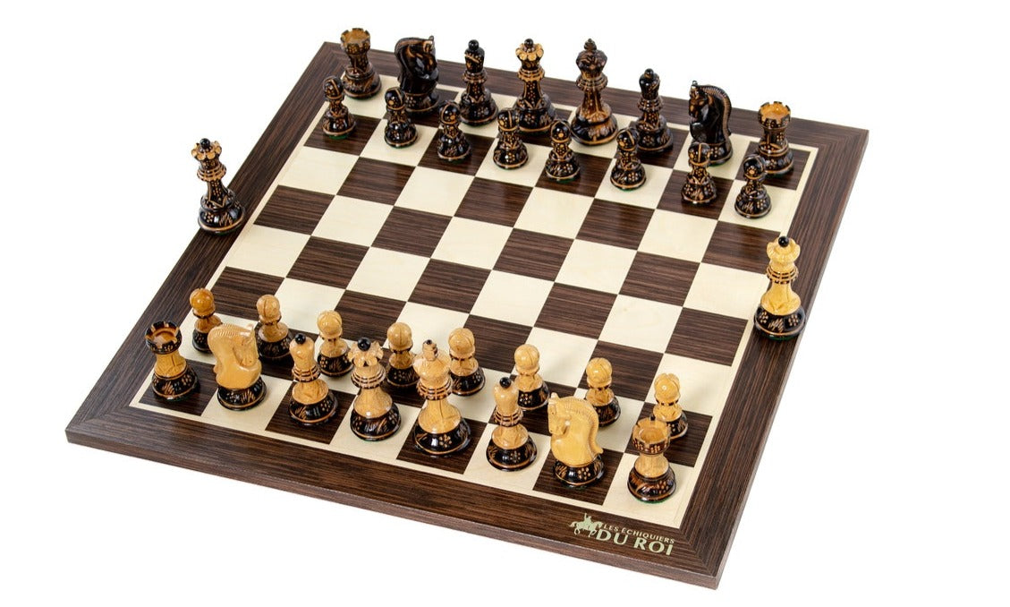 'Elegance' Chess Set <br>with Burnt Wood Pieces