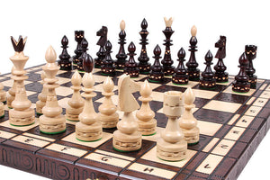 Antique Chess Set <br>Crafted in Maple and Hornbeam