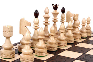 Antique Chess Set <br>Crafted in Maple and Hornbeam