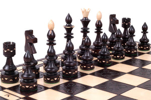 Antique Chess Set <br>Crafted in Maple and Hornbeam