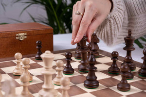 Royal Chess Set Crafted <br>in Maple and Walnut Wood