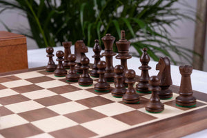 Royal Chess Set Crafted <br>in Maple and Walnut Wood