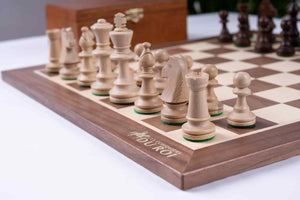 Royal Chess Set Crafted <br>in Maple and Walnut Wood