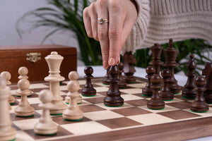 Royal Chess Set Crafted <br>in Maple and Walnut Wood