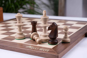 Royal Chess Set Crafted <br>in Maple and Walnut Wood
