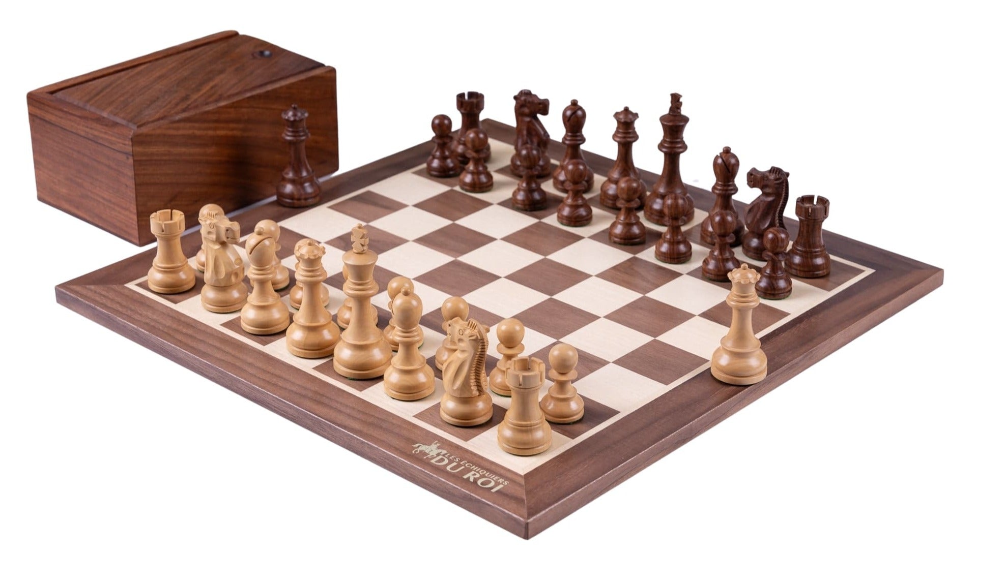 'Bayard' Chess Set <br>Crafted in Walnut and Maple Wood