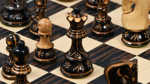 Ozdobne figury szachowe <br>Wykonane z opalanego bukszpanu