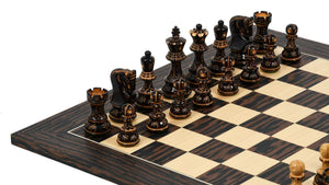 Ozdobne figury szachowe <br>Wykonane z opalanego bukszpanu