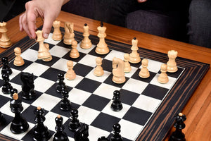 Figury szachowe Prestige <br>Wykonane z hebanowanego bukszpanu