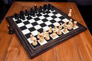 Figury szachowe Prestige <br>Wykonane z hebanowanego bukszpanu
