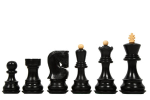 Figury szachowe Prestige <br>Wykonane z hebanowanego bukszpanu